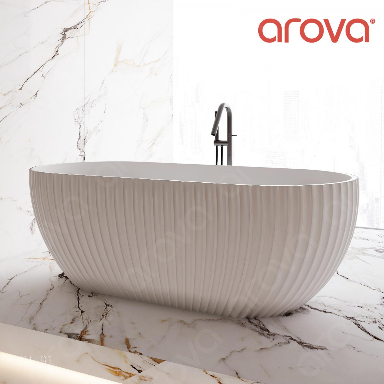 View Photo: ALBA Shell Fluted Oval Freestanding Bathtub Gloss White