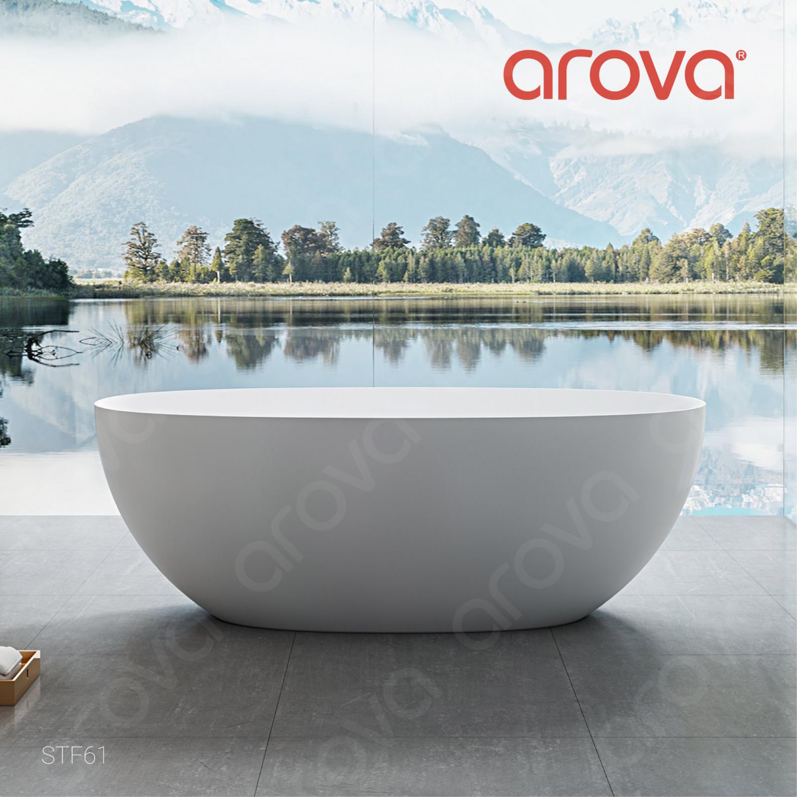 View Photo: DAWN Stone Oval Freestanding Bathtub Matte White