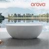 DAWN Stone Oval Freestanding Bathtub Matte White