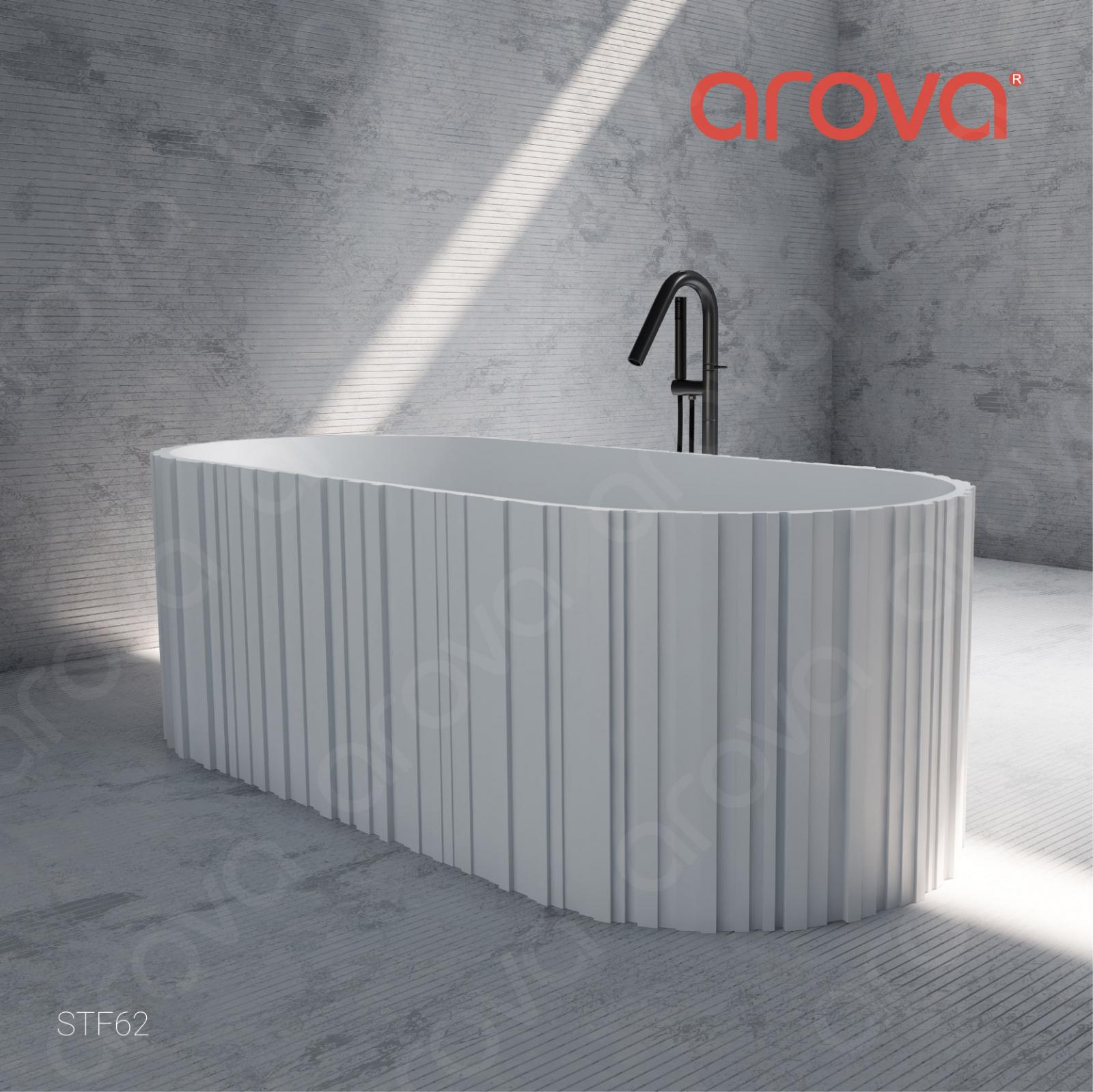 View Photo: GABY 1700mm Stone Oval Fluted Freestanding Bathtub Matte White