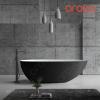 RUBI 1500mm Egg Shape Oval Freestanding Bath Black/White