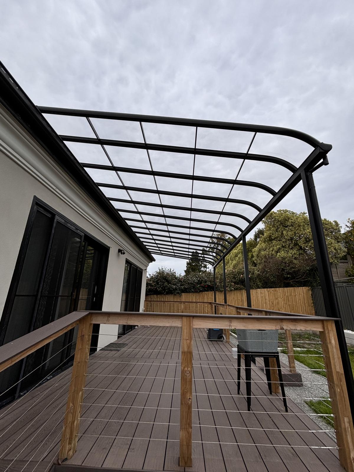 Cover your deck area with glass like Pergola