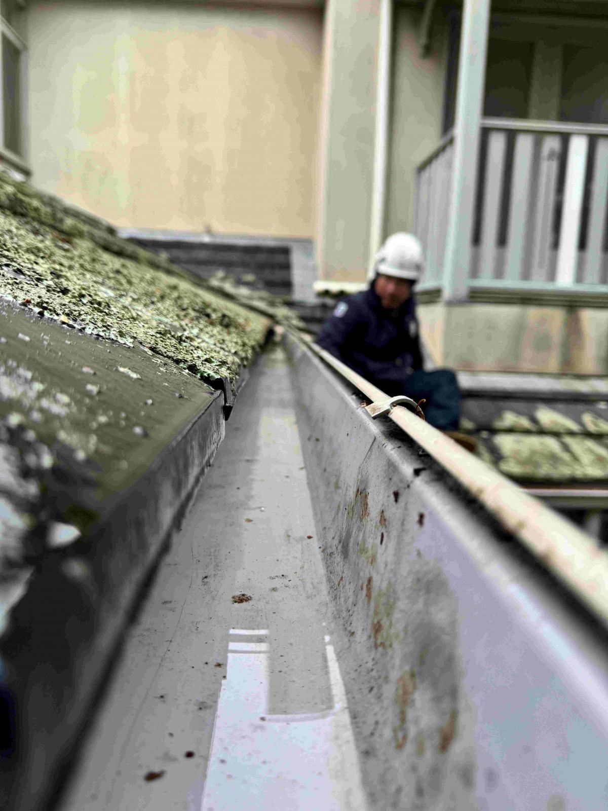 View Photo: Slate roof gutter clean.