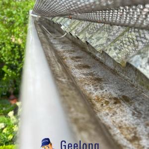 View Photo: Cleaning under a metal gutter mesh