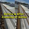 Photos of a before after gutter clean out Geelong