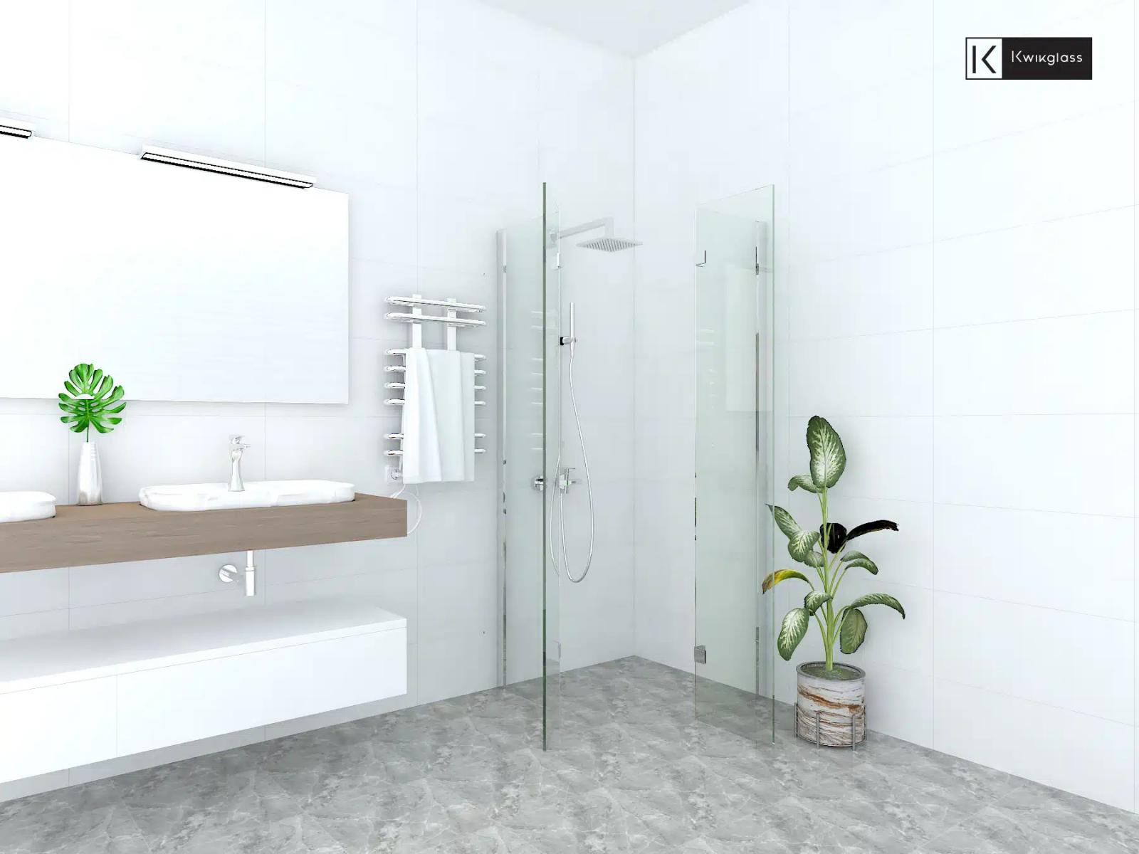 View Photo: Concertina-Twin-Door-Corner-Shower-Screens