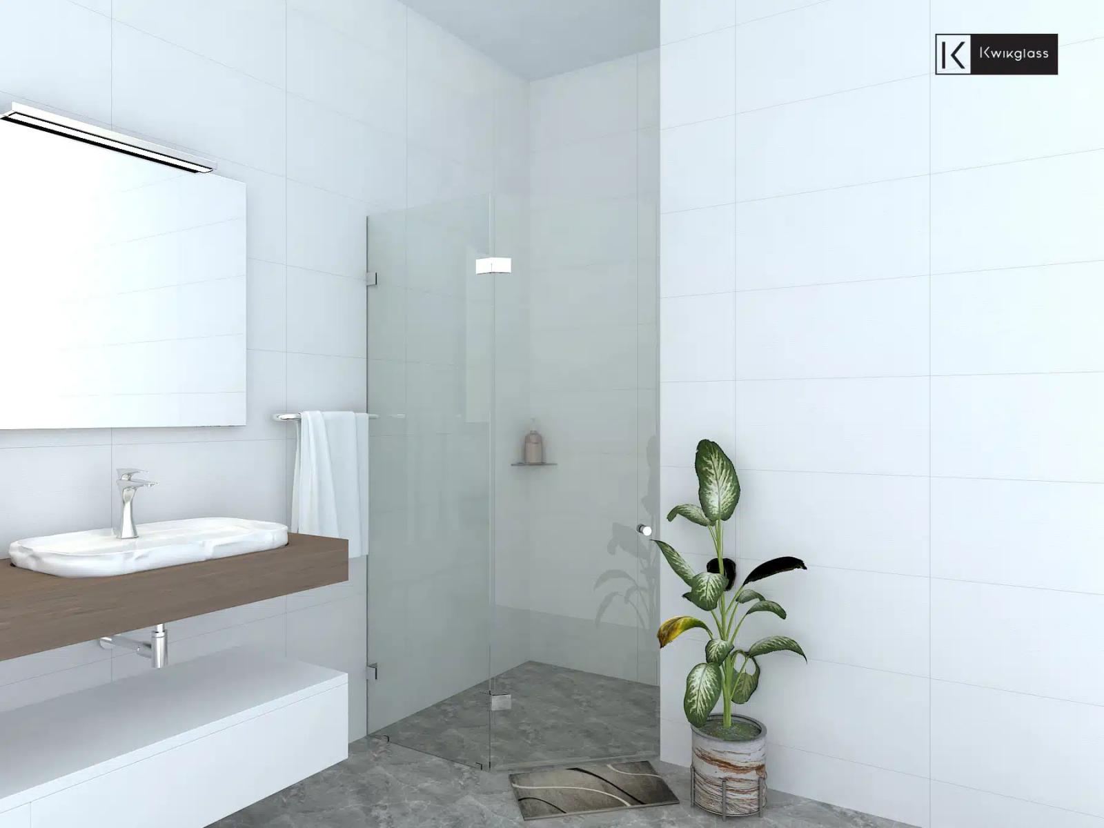 View Photo: Two-Panel-Splay-Left-Hinge-Door-Frameless-Shower-Screen