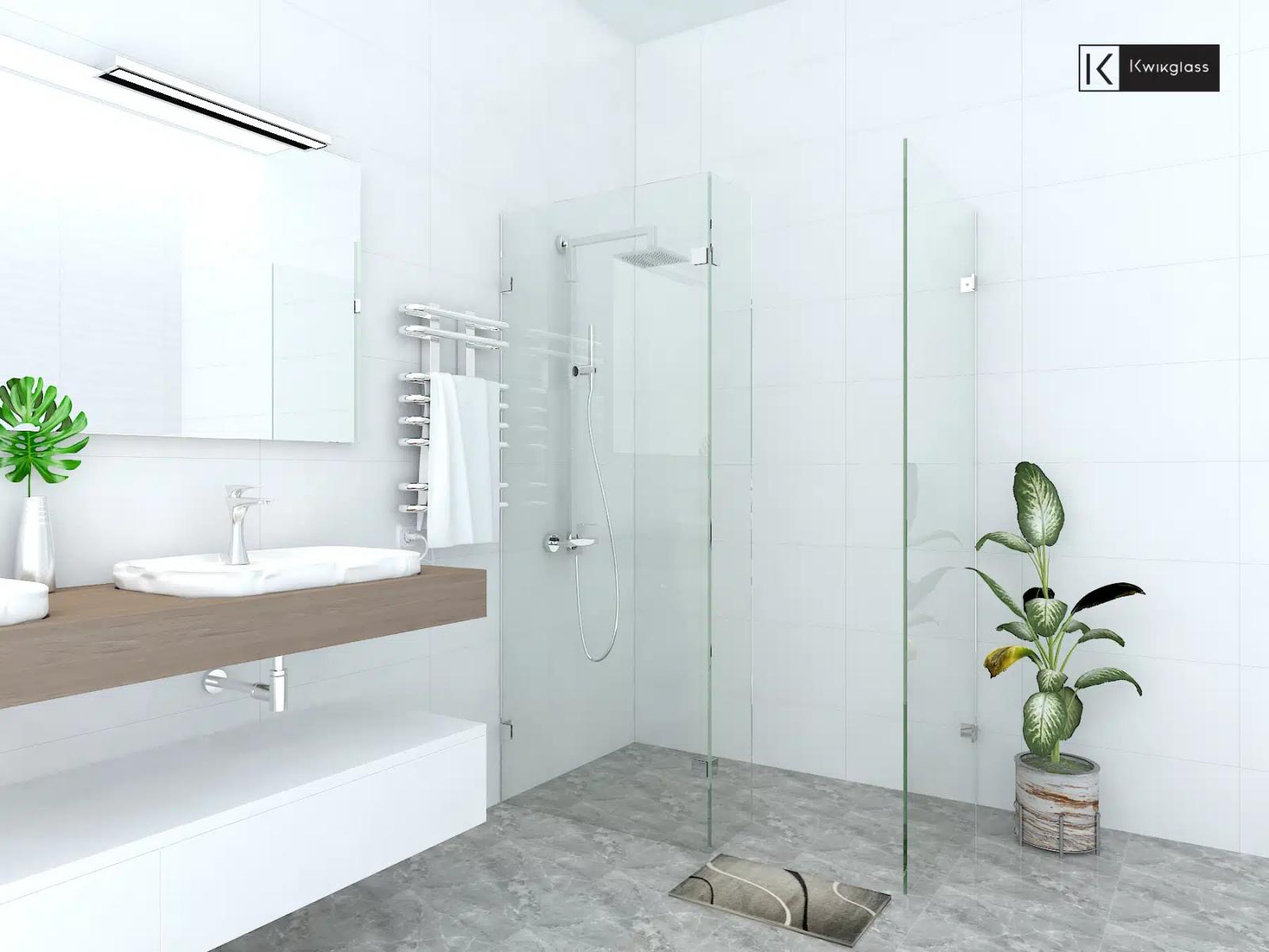 View Photo: Walk-In-Fixed-Panel-Special-Order-Corner-Frameless-Shower-Screen