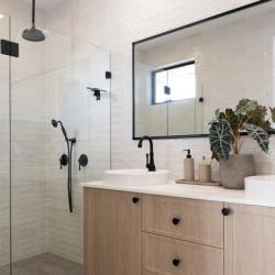 View Photo: Contemporary bathroom features.