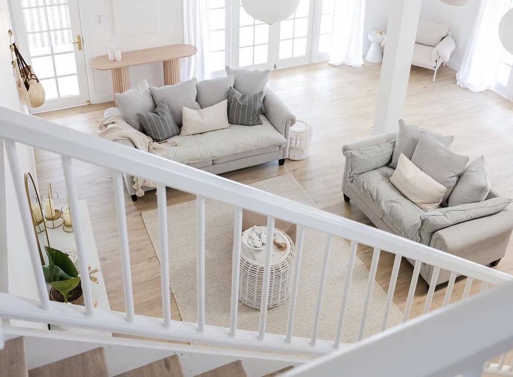 View of flooring from upstairs