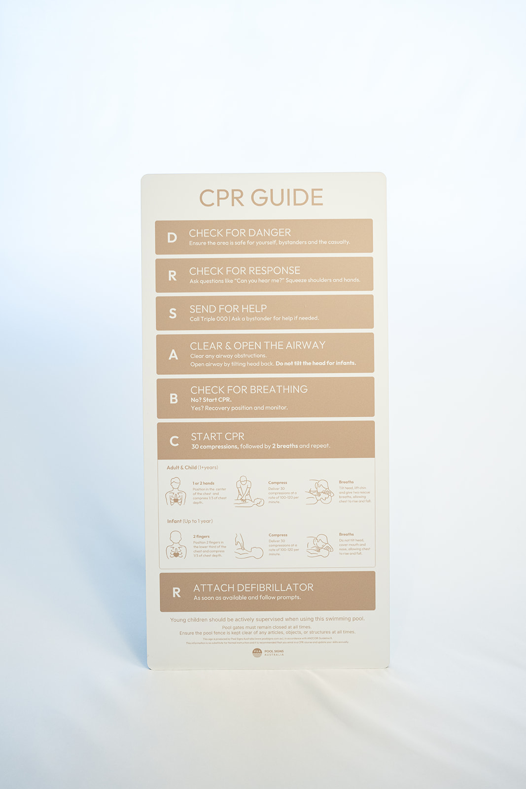 View Photo: POOL SAFETY CPR SIGN - DUNE GOLD