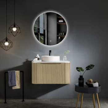 View Photo: Rome Wall Hung Vanity Bur Oak 600