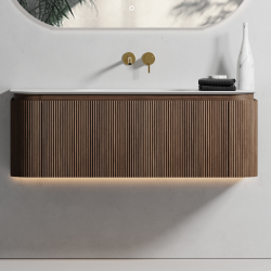 View Photo: Waverton Groove Curved Wall Hung Vanity Florentine Walnut