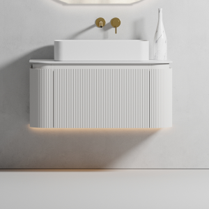 View Photo: Waverton Wall Hung Curve Vanity Matte White 